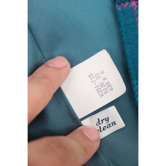 Vintage pendleton women's 10 tweed virgin wool skirt set jacket plaid pleated - Picture 11 of 13